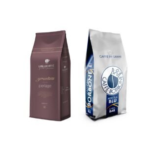 Caffè Borbone на зърна BAR LINE BLU + Lollo Caffè зърна PERLAGE, 2kg