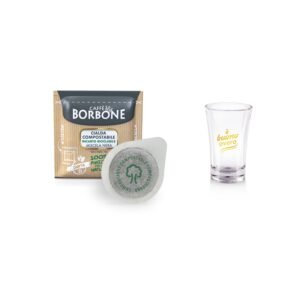 200бр. Caffè Borbone филтър дози NERA, Ф44, + подарък Стъклена чашка “Lollo Caffe”