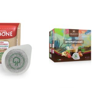 Caffè Borbone филтър дози ROSSA, Ф44, 100 броя + Lollo Caffè филтър дози КАРАМЕЛ Ф44, 30 броя