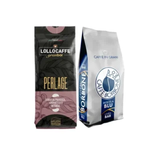 Caffè Borbone на зърна BAR LINE BLU + Lollo Caffè зърна PERLAGE, 2kg