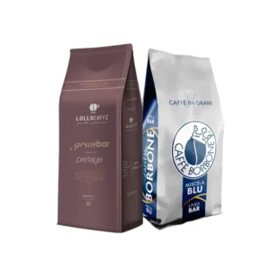 Caffè Borbone на зърна BAR LINE BLU + Lollo Caffè зърна PERLAGE, 2kg