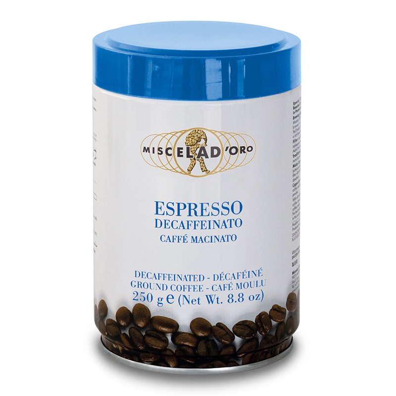 Miscela d’Oro мляно кафе, Espresso Decaffeinato, 0.250kg (МЕТАЛНА КУТИЯ, БЕЗ КОФЕИН)